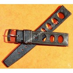 Rubber 18mm Black Holes Tropic watch Racing strap type 1960/70s vintage dive band Heuer, Omega, Tissot, Vintages watches