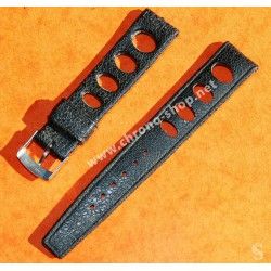 Rubber 18mm Black Holes Tropic watch Racing strap type 1960/70s vintage dive band Heuer, Omega, Tissot, Vintages watches