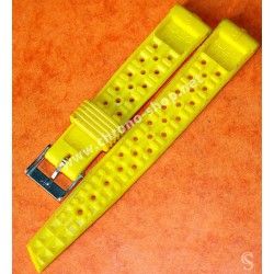 Vintage Yellow Watch 70's 16mm ALASKA Tropic SUB Dive Strap New Old Stock Watch Band nos