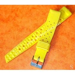 Vintage Yellow Watch 70's 16mm ALASKA Tropic SUB Dive Strap New Old Stock Watch Band nos