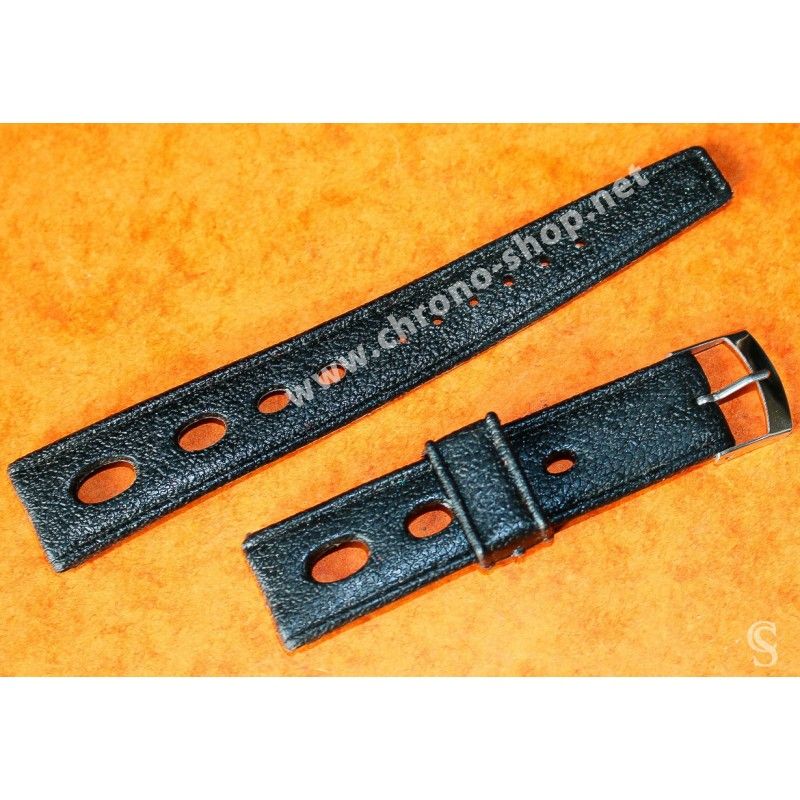 Rubber 19mm Black Holes Tropic watch strap type 1960/70s vintage dive band Heuer, Omega, Tissot, Vintages watches