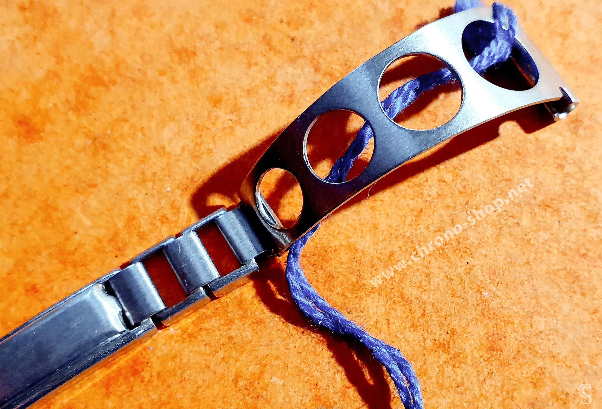 ZRC FRANCE 70's Stretch Elastic Ladies 14mm Perforated vintage rally racing steel bracelet