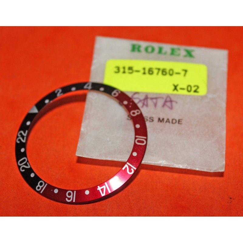 ROLEX INSERT GMT MASTER II 16700 16760 COKE patiné vintage authentique