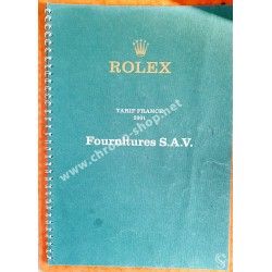 ROLEX FRANCE CATALOGUE TECHNIQUE PIÈCES DÉTACHÉES PRIX TOUS CALIBRES FOURNITURES SAV 2001