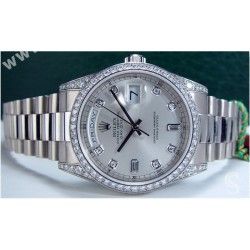 Rolex Genuine 18K White Gold President Daydate heavy Link with screw bracelet 16mm 118209, 118239, 18049, 18039