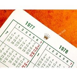 VINTAGE ROLEX CALENDAR CARD 1977-1978