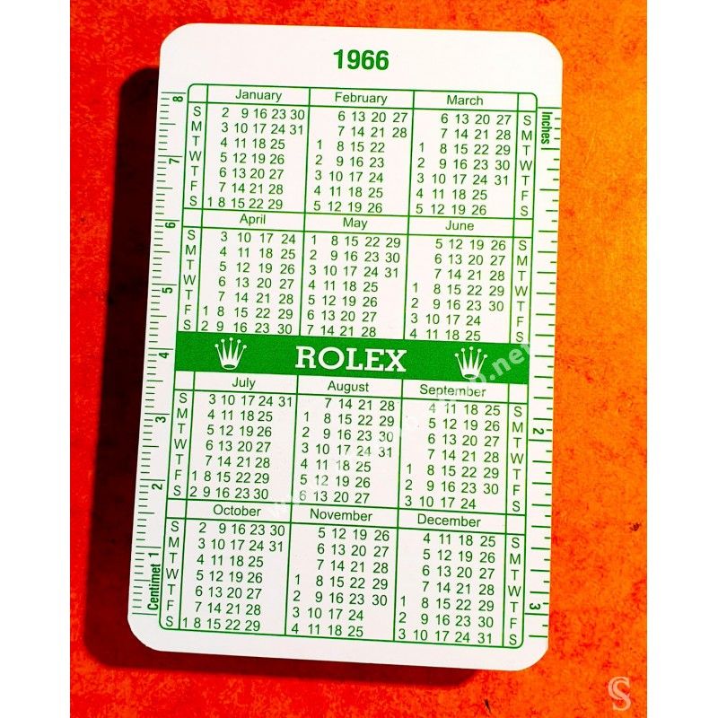 VINTAGE ROLEX CALENDAR CARD 1977-1978