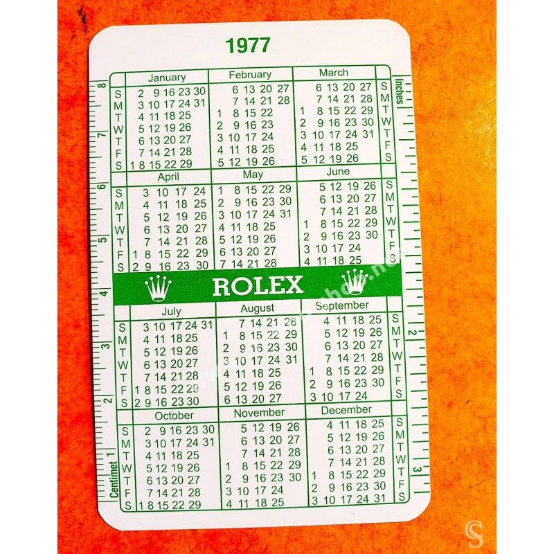 Rolex Goodie accessorie vintage Calendar, calendario Wristwatches all models Date year Circa 1970-1971