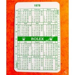 Rolex Goodie accessorie vintage Calendar, calendario Wristwatches all models Date year Circa 1978-1979