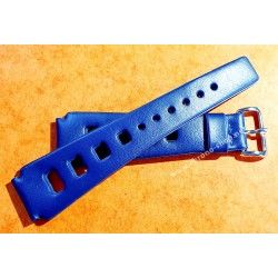 Vintage 70's Bracelet plastique bleu Rally, racing 19mm Boucle ardillon montres anciennes