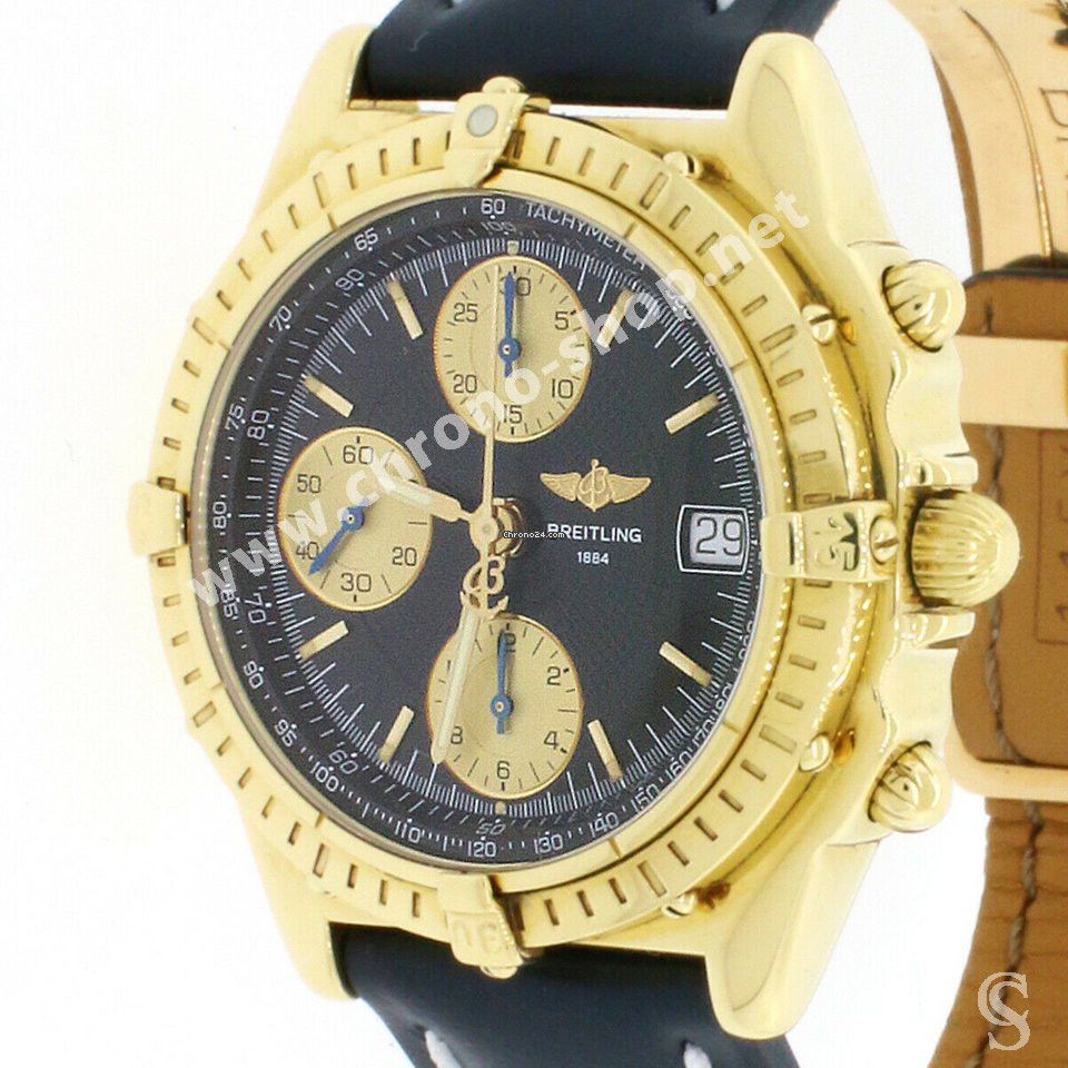 BREITLING CENTER-SWEEP CHRONOGRAPH YELLOW GOLD FINISH SECOND HAND 12MM BH11