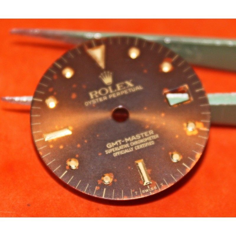 Rolex 80's GMT MASTER BRONZE NIPPLE DIAL VINTAGE 16758 -16753 Genuine Gmt Brown Dial Tutone