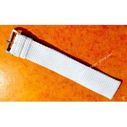 Vintage bracelet Nato Perlon tressé blanc 22mm boucle ardillon Montres IWC, Breitling, Panerai, Rolex
