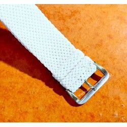Vintage bracelet Nato Perlon tressé blanc 22mm boucle ardillon Montres IWC, Breitling, Panerai, Rolex