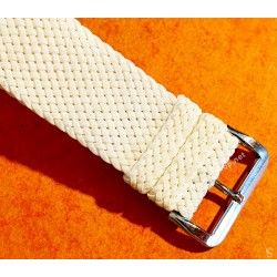 Vintage 70's Nato 22mm Watch strap Braided perlon White color wristwatches Breitling,Panerai,Rolex