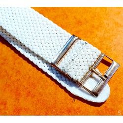 Vintage bracelet Nato Perlon tressé blanc 20mm boucle ardillon Montres IWC, Breitling, Panerai, Rolex
