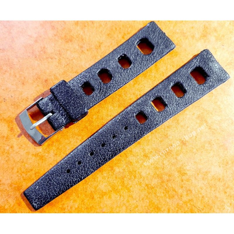 Rubber 19mm Black Holes Tropic watch strap type 1960/70s vintage dive band Heuer, Omega, Tissot, Vintages watches