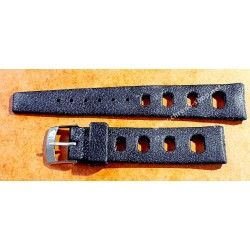 Rubber 19mm Black Holes Tropic watch strap type 1960/70s vintage dive band Heuer, Omega, Tissot, Vintages watches