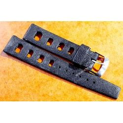 Rubber 19mm Black Holes Tropic watch strap type 1960/70s vintage dive band Heuer, Omega, Tissot, Vintages watches