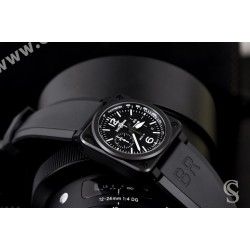 Bell & Ross Authentique Bracelet en cuir de veau de couleur noire BR-X1,BR 01,BR 03,BR03-94 DIVER