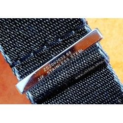 OMEGA Authentique Bracelet Nato 21mm nylon noir avec bordure grise boucle & passants acier inoxydable Ref STZ001885 32 IJF