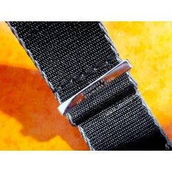 OMEGA Authentique Bracelet Nato 21mm nylon noir avec bordure grise boucle & passants acier inoxydable Ref STZ001885 32 IJF