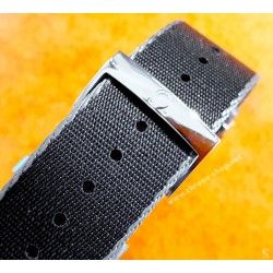 OMEGA Authentique Bracelet Nato 21mm nylon noir avec bordure grise boucle & passants acier inoxydable Ref STZ001885 32 IJF
