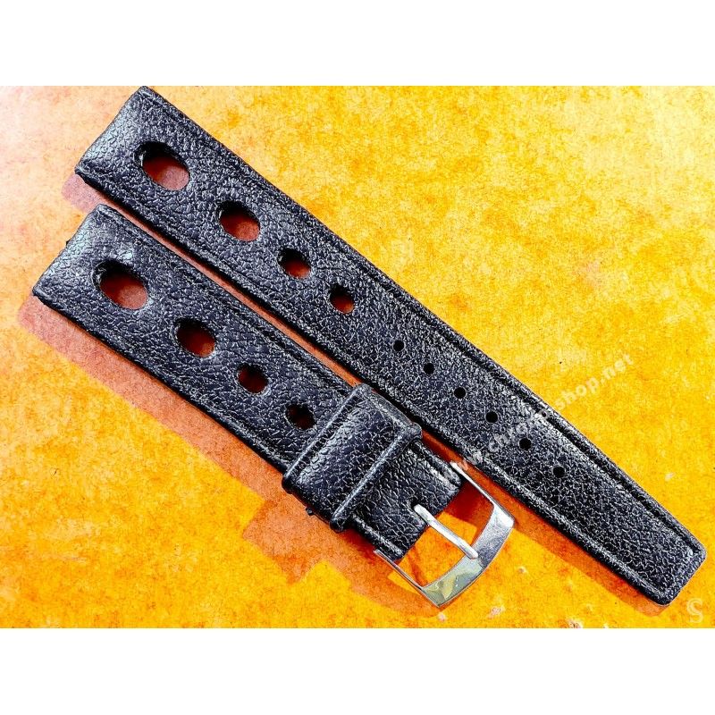 Rubber 19mm Black Holes Tropic watch strap type 1960/70s vintage dive band Heuer, Omega, Tissot, Vintages watches