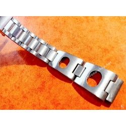 Bracelet montres métal acier dames vintages perforé, rally, racing 12mm