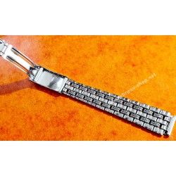 Bracelet montres métal acier dames vintages perforé, rally, racing 12mm