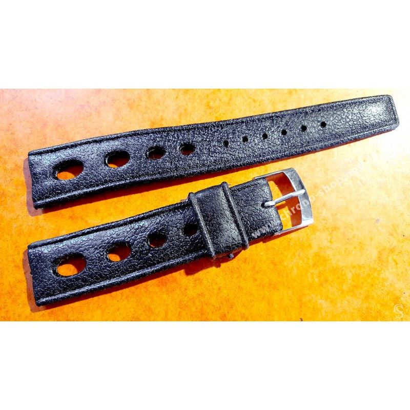 Rubber 19mm Black Holes Tropic watch strap type 1960/70s vintage dive band Heuer, Omega, Tissot, Vintages watches