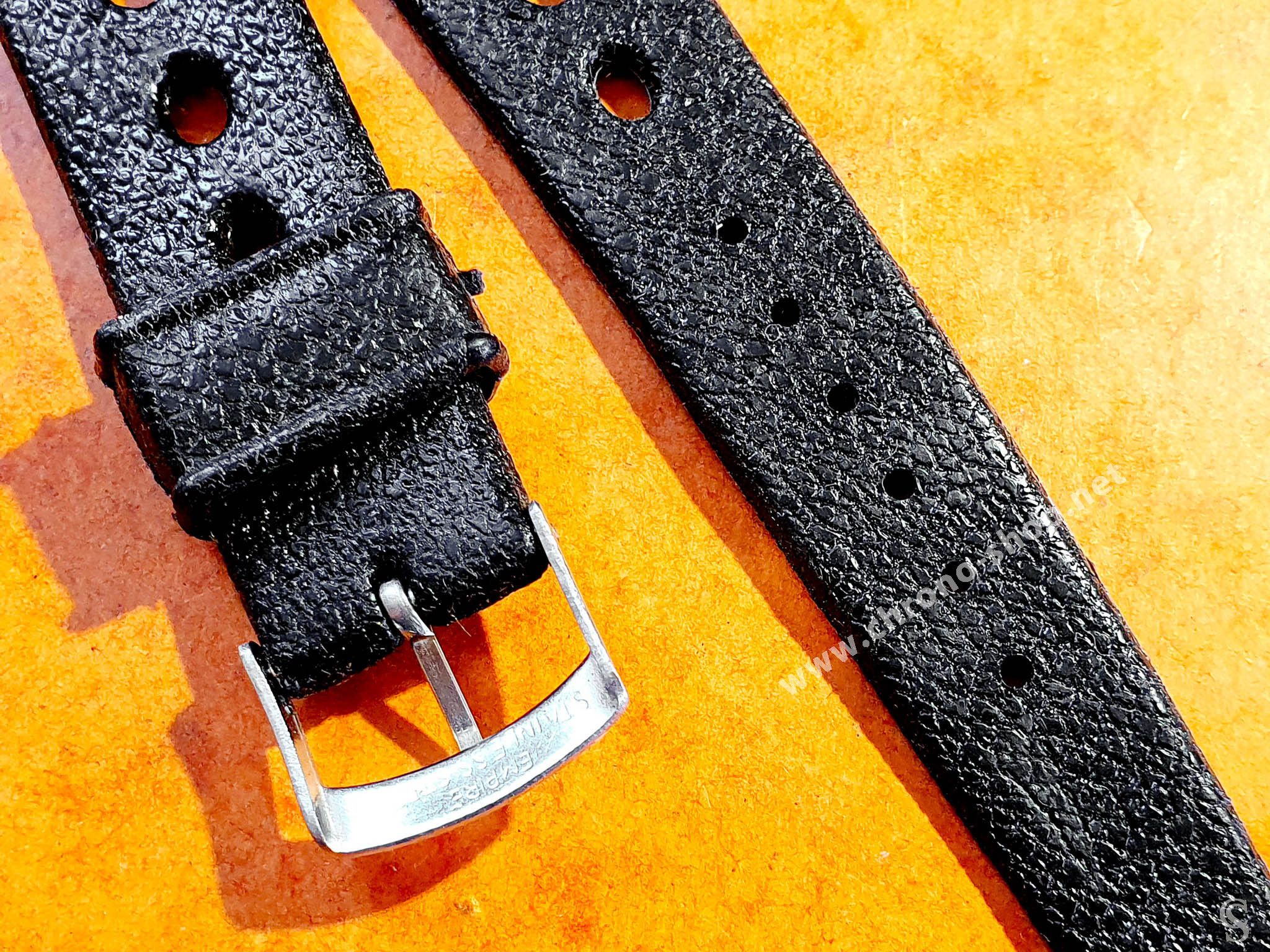 Rubber 19mm Black Holes Tropic watch strap type 1960/70s vintage dive