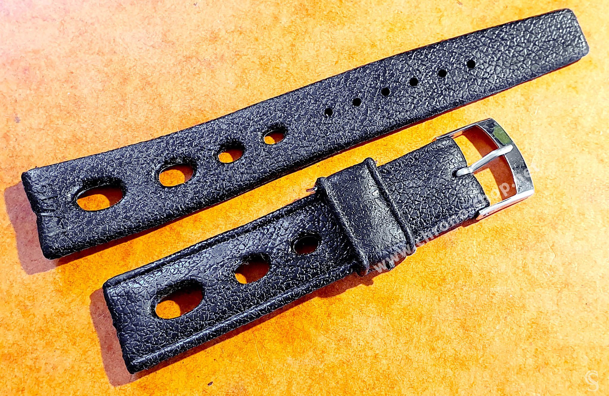 Rubber 19mm Black Holes Tropic watch strap type 1960/70s vintage dive