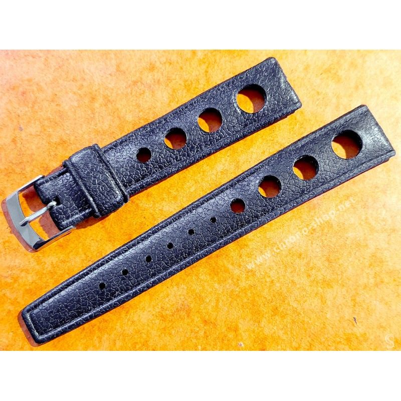 Rubber 18mm Black Holes Tropic watch Racing strap type 1960/70s vintage dive band Heuer, Omega, Tissot, Vintages watches