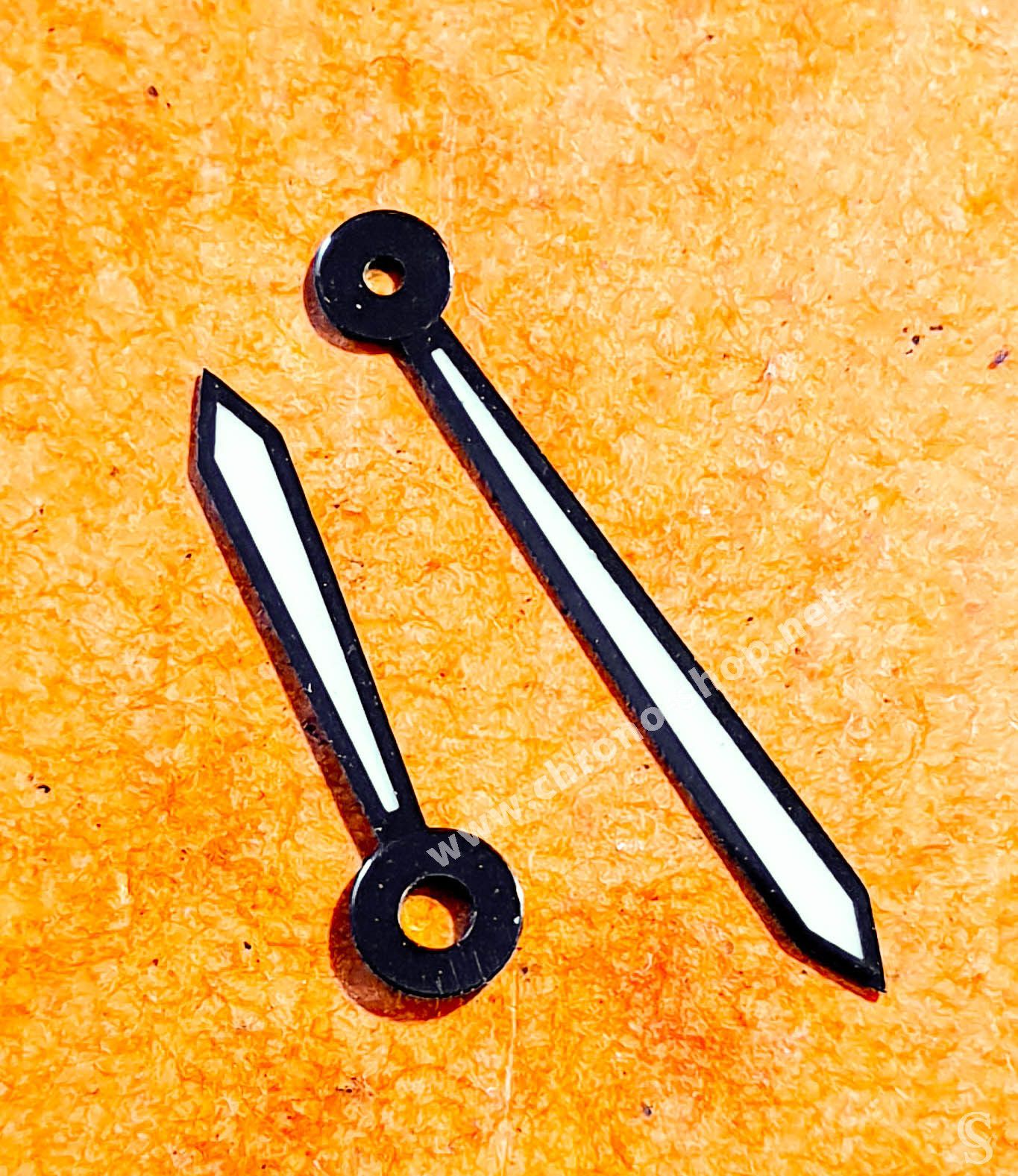Horology Watch parts 2 x black hands swords luminova for sale