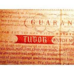 Tudor Watch Vintage & Rare Document 1958 Garantie Papier vierge Montres Submariner 7924