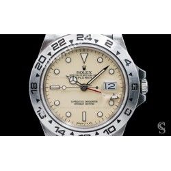 ROLEX LUNETTE ACIER GRADUÉE 24H MONTRES VINTAGES ROLEX EXPLORER II 16550 thick font MARK I