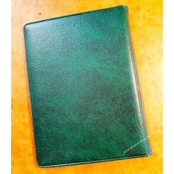 ROLEX ACCESSOIRE PORTE DOCUMENT, PORTEFEUILLE EN CUIR VERT POUR CARTES, GARANTIES, NOTICES MONTRES REF 100.00.41