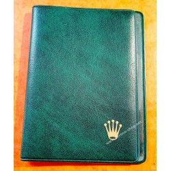 ROLEX ACCESSOIRE PORTE DOCUMENT, PORTEFEUILLE EN CUIR VERT POUR CARTES, GARANTIES, NOTICES MONTRES REF 100.00.41