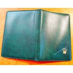 ROLEX ACCESSOIRE PORTE DOCUMENT, PORTEFEUILLE EN CUIR VERT POUR CARTES, GARANTIES, NOTICES MONTRES REF 100.00.41