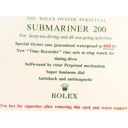 Rolex Vintage 60's French Collectible SUBMARINER 200 cigarette paper card 5512, 5513, 1680 Submariner Watches plexi models