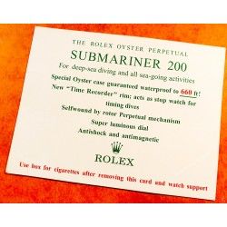 Rolex Vintage 60's French Collectible SUBMARINER 200 cigarette paper card 5512, 5513, 1680 Submariner Watches plexi models