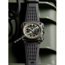 Bell & Ross Authentique bracelet Caoutchouc couleur noir toile, Nylon montres hommes 24mm BR-X1,BR 01,BR 03