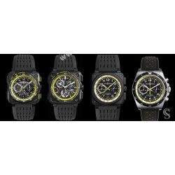 Bell & Ross Authentique bracelet Perforé Taille M Caoutchouc couleur noir montres hommes 24mm BR-X1,BR 01,BR 03