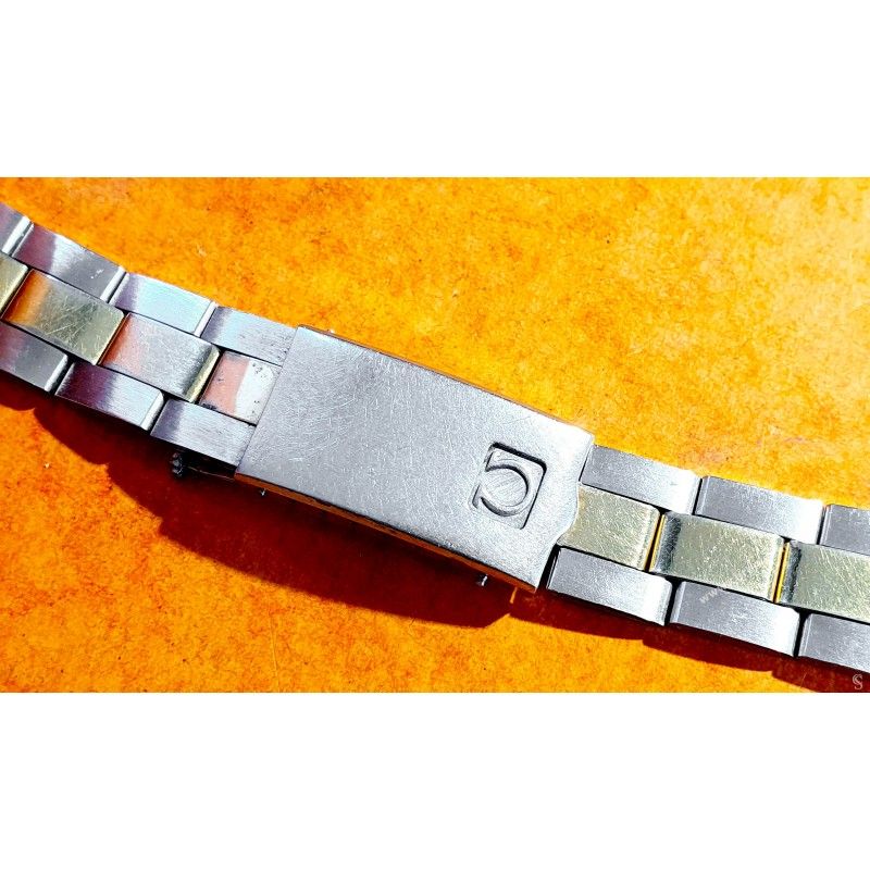 ΩΩ Authentique bracelet 20mm Omega 1125 Montres Seamaster or acier satiné ΩΩ à restaurer