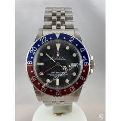 ROLEX AUTHENTIQUE GMT MASTER INSERT GRADUE 24H DE LUNETTE 1675, 16750 COULEUR PEPSI Neuf