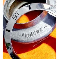 Universal Genève Rare accessoire montres vintage Lunette rotative acier graduée Ø38mm Luminova