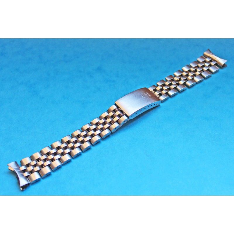 RARE TUDOR BRACELET OYSTER JUBILEE ACIER ref 6248-19 pour 19mm entrecornes à maillons pliés embouts 597
