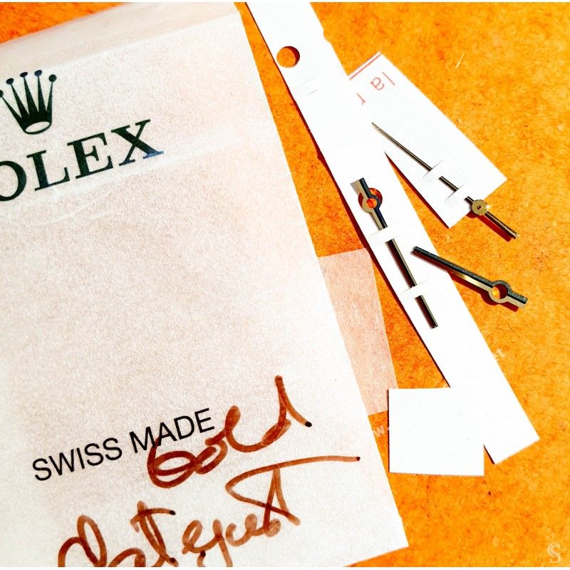 Rolex authentique Set aiguilles fines en or jaune & noir montres 36mm Datejust 16013,16018 Cal 3035,3135