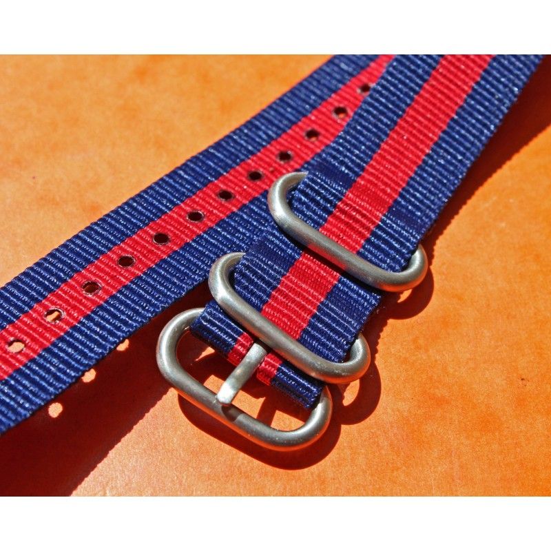 20mm Strong Zulu 4 Ring Red blue Nylon Watch bracelet Band Strap perfect for Rolex watches